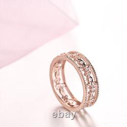 0.2CT Natural Diamond Fine Vintage Wedding Jewelry Solid 10K Rose Gold Band Ring