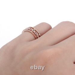 0.2CT Natural Diamond Fine Vintage Wedding Jewelry Solid 10K Rose Gold Band Ring