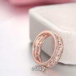 0.2CT Natural Diamond Fine Vintage Wedding Jewelry Solid 10K Rose Gold Band Ring