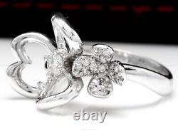 0.35 Ct Natural Diamond Flower Vintage Wedding Ring 14k Yellow Gold Fine Jewelry