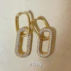 1.40Ct Round Cut Simulated Diamond Drop Dangle Earring 14k Yellow Gold Plated