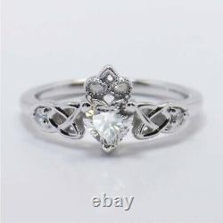 1.50Ct Heart Cut Moissanite Vintage Wedding Engagement Ring Solid 14K White Gold
