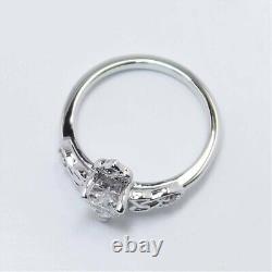 1.50Ct Heart Cut Moissanite Vintage Wedding Engagement Ring Solid 14K White Gold