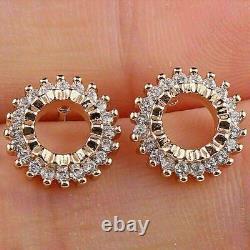 1.50Ct Round Cut Real Moissanite Circle Stud Earrings 14k Yellow Gold Plated