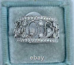 1.80 Ct Round Cut Moissanite Vintage Wedding Band Ring Real 925 Sterling Silver