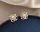 1 Ct Round Cut Real Moissanite Flower Women Stud Earrings 925 Sterling Silver