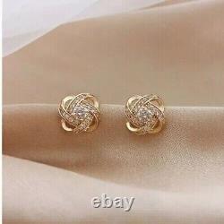 1 Ct Round Cut Real Moissanite Flower Women Stud Earrings 925 Sterling Silver