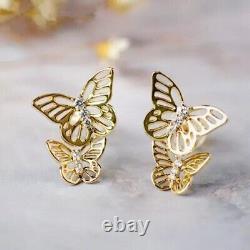 1 Ct Round Cut Simulated Diamond Butterfly Earring 925 Sterling Silver