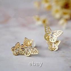 1 Ct Round Cut Simulated Diamond Butterfly Earring 925 Sterling Silver