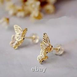 1 Ct Round Cut Simulated Diamond Butterfly Earring 925 Sterling Silver