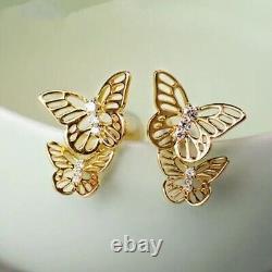 1 Ct Round Cut Simulated Diamond Butterfly Earring 925 Sterling Silver