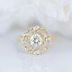 1 Ctw Round Cut Moissanite Double Halo Wedding Ring 14k Yellow Gold Vintage Ring