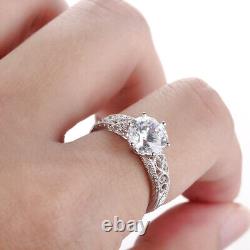 10k Gold Vintage Filigree Cubic Zirconia Engagement Wedding Bridal Anniversary