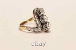14K Two Tone Gold Plated 3 CT Round Cut Moissanite Antique Vintage Wedding Ring