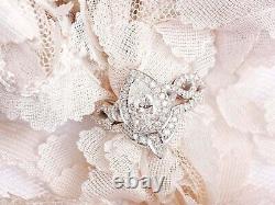 14K White Gold Plated 3.02 CT Pear Moissanite Vintage Wedding Bridal Set Ring