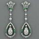 14k White Gold Vintage Art Deco Wedding Drop Dangle Earrings 1.52 Ct Cz Earrings