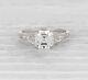 1920's Circa Vintage Art Deco Bridal Ring 2ct Lab Created Diamond 10k White Gold