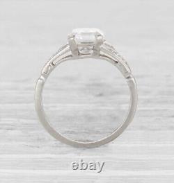 1920's Circa Vintage Art Deco Bridal Ring 2Ct Lab Created Diamond 10K White Gold