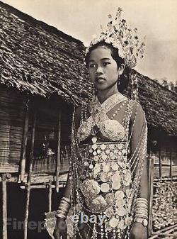 1940 Vintage BORNEO Wedding Bride Iban Woman Costume Fashion Jewelry K. F. WONG