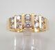 1ct Round Cut Real Moissanite Vintage Wedding Band 14k Yellow Gold Silver Plated