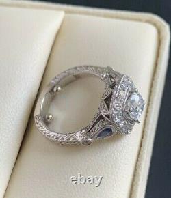 1Ct Simulated Diamond Retro Vintage Wedding Filigree Ring 14K White Gold Plated