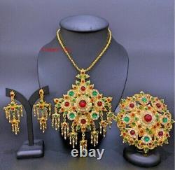 1SET Thai Traditiona Vintage Gem Jewelry Costume Wedding Bridal Gifts For Dress