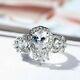 2.00 Ct Pear Cut Moissanite Art Deco Vintage Wedding Ring 14k White Gold Plated