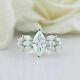 2.00 Ct Marquise Moissanite Cluster Vintage Wedding Ring 14k White Gold Plated