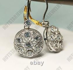 2.00 Ct Round Cut Simulated Diamond Drop & Dangle Earrings 925 Sterling Silver