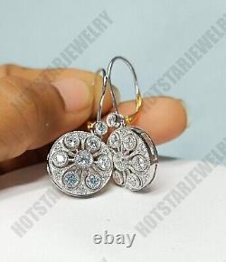 2.00 Ct Round Cut Simulated Diamond Drop & Dangle Earrings 925 Sterling Silver