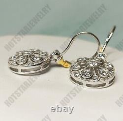 2.00 Ct Round Cut Simulated Diamond Drop & Dangle Earrings 925 Sterling Silver