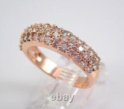 2.00Ct Round Cut Real Moissanite Solitaire Ring 14K Rose Gold Plated Silver