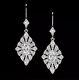 2.15ct Lab Created Diamond Vintage Art Deco Dangle Earrings 14k White Gold Over