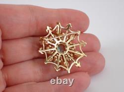 2.30Ct Round Cut Fire Opal Vintage Wedding Brooch Pin 14K Yellow Gold Plated