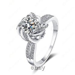 2.5 CT VVS1 D Color Moissanite Ring Fountain Wedding Band Rings Fine Jewelry