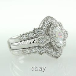 2.5 Ct Simulated Diamond Engagement Vintage Ring Sterling Silver 925