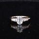 2.50 Ct Vintage Style Oval Baguette Moissanite 10kgold Bridal Promise Gift Ring