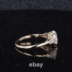 2.50 CT Vintage Style Oval Baguette Moissanite 10KGold Bridal Promise Gift Ring