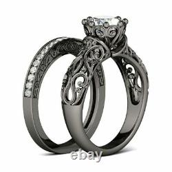 2.50 ct Diamond Vintage Sterling Silver Wedding Bridal Set Ring Lab-Created New