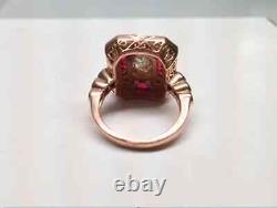 2.5Ct Emerald Cut Moissanite Art Deco Vintage Wedding Ring 14K Rose Gold Plated