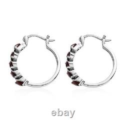 2.75 ct marquise cut garnet Women Hoop Earring In 925 Sterling Silver