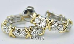 2 Ct Round Cut Simulated Diamond Huggie Hoop Earrings 925 Sterling Silver