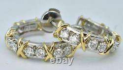 2 Ct Round Cut Simulated Diamond Huggie Hoop Earrings 925 Sterling Silver