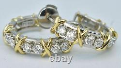 2 Ct Round Cut Simulated Diamond Huggie Hoop Earrings 925 Sterling Silver