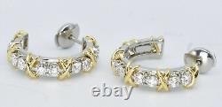 2 Ct Round Cut Simulated Diamond Huggie Hoop Earrings 925 Sterling Silver