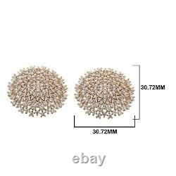 2 Ct Round Simulated Diamond Cluster Bridal Wedding Set Stud Earrings 925 Silver