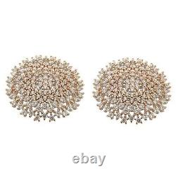 2 Ct Round Simulated Diamond Cluster Bridal Wedding Set Stud Earrings 925 Silver