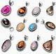 200 Pcs New Designs Antique Jewelry Multi Gemstone Silver Plated Pendant Ns-2401