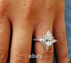 2CT Oval Cut Moissanite Glamorous Vintage Wedding Ring 14K White Gold Plated