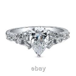 2Ct Pear Cut Moissanite Vintage Wedding Anniversary Gift 14K White Gold Plated